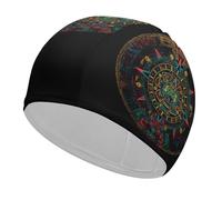 Colorful Aztec Maya Calendar Funny Swim Cap Breathable Swimming Hat