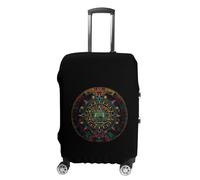 Colorful Aztec Maya Calendar Luggage Cover Washable Suitcase Protector Anti-Scratch Suitcase Covers Fits 18-32 Inch L
