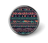 Colorful Aztec Pattern Lapel Pin Exquisite Fashion Brooches Personalized Button Badge Novelty Unique Cute Button Pins Round Badge Pin Metal Brooch Pins for Backpack Bags Jacket