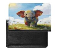 Colorful Baby Elephant Passport Holder for Travel PU Leather Passport Book Card Holder Case Cute Passport Wallet Ultra Slim Passport Cover Passport Protector Case for Women Men