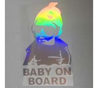 Colorful Baby On Board Sign for Car, Removable Safety Notice Board, Cute Baby Window Car Sticker