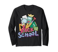 Colorful Back to School Doodle Art Long Sleeve T-Shirt