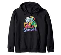 Colorful Back to School Doodle Art Zip Hoodie