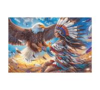 Colorful Bald Eagle 1000 Piece Jigsaw Puzzle for Adults Magical Cosmic Creatures Jigsaw Cozy Night In Activity Colourful Challenge Great Gift for Puzzle Lovers Stress Reliever 1000 PCS