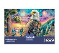 Colorful Bald Eagle 1000 Piece Jigsaw Puzzle for All Ages - Eco-Friendly Recycled Paper, A Great Gift Idea And Home Decoration Project 38x26cm/1000pcs