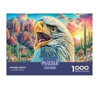 Colorful Bald Eagle 1000 Piece Jigsaw Puzzle for All Ages - Eco-Friendly Recycled Paper, A Great Gift Idea And Home Decoration Project 52x38cm/1000pcs