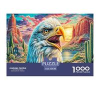 Colorful Bald Eagle 1000 Piece Jigsaw Puzzle for All Ages - Eco-Friendly Recycled Paper, A Great Gift Idea And Home Decoration Project 52x38cm/1000pcs