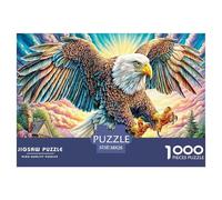Colorful Bald Eagle 1000 Piece Jigsaw Puzzle for Family - Fun Challenge for Adults & Kids, A Great Gift And Interactive Home Decor Project 38x26cm/1000pcs