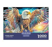 Colorful Bald Eagle 1000 Piece Jigsaw Puzzle for Family - Fun Challenge for Adults & Kids, A Great Gift And Interactive Home Decor Project 70x50cm/1000pcs