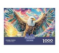 Colorful Bald Eagle 1000 Piece Jigsaw Puzzle for Family - Fun Challenge for Adults & Kids, A Great Gift And Interactive Home Decor Project 52x38cm/1000pcs