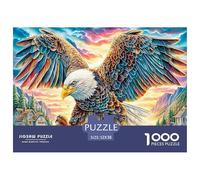 Colorful Bald Eagle 1000 Piece Jigsaw Puzzle for Family - Fun Challenge for Adults & Kids, A Great Gift And Interactive Home Decor Project 52x38cm/1000pcs