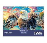 Colorful Bald Eagle 1000 Piece Jigsaw Puzzle for Family - Fun Challenge for Adults & Kids, A Great Gift And Interactive Home Decor Project 52x38cm/1000pcs
