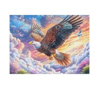Colorful Bald Eagle in Sunset Sky with Birds 500 Piece Jigsaw Puzzle for Adults Jigsaw Essential Parent Activity Family Game Vibrant Fun Ideal 500 PCS