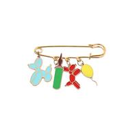 Colorful Balloon Dog Safety Pin Brooch with Enamel Charms, Gold Tone Multi-Color Decorative Pin for Bags and Clothing