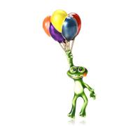 Colorful Balloon Frog Brooch Pin - Cute Enamel Cartoon Animal Blouse Pins, Creative Lapel Pin Badge for Women Men, Alloy Metal Frog Brooch Pins for Jackets, Sweaters, Backpacks, Collectible Accessorie