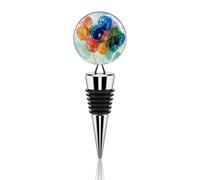 Colorful Balloon Painting Wine Stopper Zinc Alloy Beverage Bottle Stopper Reusable Leak Proof Wine Cork Cute Champagne Saver Decorative Bottle Sealer Plug Gift for Men Women