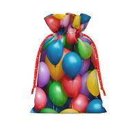 Colorful Balloons Blue Sky Print Eco-Friendly Gift Drawstring Bag Holiday Present Pouches Party Favors Goodie Bags
