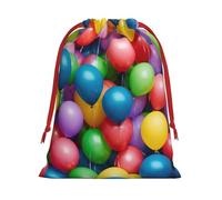 Colorful Balloons Blue Sky Print Gift Drawstring Bag Reusable Pouch Party Favors Birthdays Weddings Daily Sack