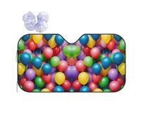 Colorful Balloons Blue Sky Sun Shade - Folding Car Front Window Sunshade for Cars SUV Trucks,Max UV Blocking and Keep The Vehicle Cool