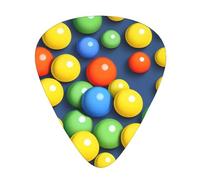 Colorful balls Guitar picks 12 pieces, ABS material, smooth edges, comfortable feel, 3 optional thicknesses