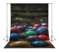 Colorful Balls on The Ground Backdrop Background for Photography High Density Polyester Fabric Background Banner Seamless Photo Booth Prop Backdrop 56"x118" for Birthday Party Decor Photoshoot Banner