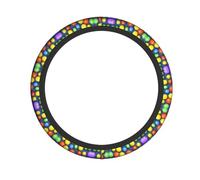 Colorful Balls Pattern Steering Wheel Cover 15 inches, Universal for All Seasons, Highly Elastic and Easy to Install