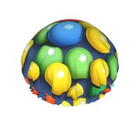 Colorful balls Women's shower cap, waterproof, reusable, with washable elastic cord, suitable for long hair and braids, ideal for showering.