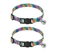 Colorful Bananas Tropical Leaves Puppy Collar 2 Pack Collar for Kitten Adjustable Length 10.6" to 17.1"