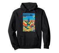 Colorful Barcelona Spain Gaudí Park & Sagrada Familia Travel Pullover Hoodie