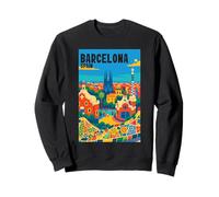 Colorful Barcelona Spain Gaudí Park & Sagrada Familia Travel Sweatshirt