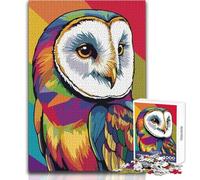 Colorful Barn Owl Pop Art Portrait Puzzle for Teenagers 1000 Pieces Learning through Play Experience Heartfelt Special Occasion Gift Size 38x52cm