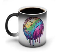 Colorful Baseball Dripping Cute Ceramic Coffee Mug Heat Sensitive Color Changing Cups for Office Home