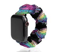 Colorful Baseball Dripping Cute Watch Band Scrunchies Compatible with IWatch 38mm 40mm 42mm 44mm Elastic Strap