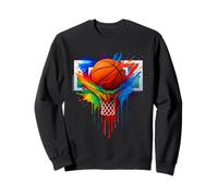 Colorful Basketball Rainbow Color Splash Hoop Net Slam Sweatshirt
