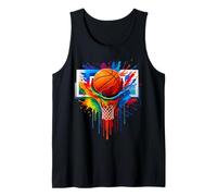 Colorful Basketball Rainbow Color Splash Hoop Net Slam Tank Top