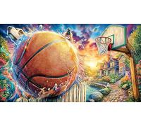 Colorful-basketball-splatter-art 1000 Piece Recycled Paper Puzzle Game Challenging Puzzles Fun Present & Activity for Home for Adults and Kids Age 12 Years + 38x26/1000pcs