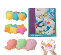 Colorful Bath Balls, 9 Piece Bubble Set, 8.27x8.27x2.36 Inches Baths Bomb with Surprise Toys, Baths Balls with Gentle Formula, Kids Set Fun Design, Bath Girls Birthday Holiday