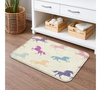 Colorful Bath Mat Magic Horse Quick Drying Bath Mat Absorbent Non Slip Funny Flannel Washable Bathroom Toilet Decorative 16 x 24 Inch
