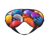 Colorful Beach Shell Print Women Men Double-Sided Soft Eye Mask, Ultrathin Light Blocking Sleeping Blindfold