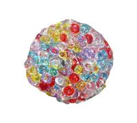 Colorful Bead Noisy Stress Ball - Noisy Vacuum Stress Balls with Shapeable Beads, 6cm Squeeze Toy for Anxiety Relief & Sensory Play, Fun Fidget (Multicolor)