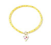 Colorful Beaded Necklace for Women Chunky Bead Heart Pendant Necklaces | Colorful Chunky Beaded Heart Necklace for Women Cute Y2K Boho Evil Eye Pendant Necklaces Summer Beach Statement Jewelry Gift