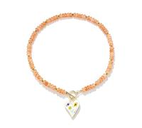 Colorful Beaded Necklace for Women Chunky Bead Heart Pendant Necklaces | Colorful Chunky Beaded Heart Necklace for Women Cute Y2K Boho Evil Eye Pendant Necklaces Summer Beach Statement Jewelry Gift