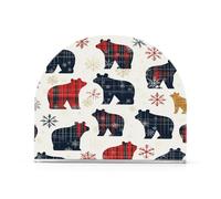 Colorful Bear Buffalo Plaid Snowflakes Christmas_2 Acrylic napkin holders for Farmhouse Cocktail freestanding top napkin dispenser home decor for party, wedding,events