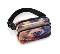 Colorful Bear Painting Fanny Pack for Men Women Hip Bum Bag with Adjustable Strap Fashion Waist Pack Mini Crossbody Bags Belt Bag