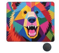 Colorful Bear Small Mouse Pad 7 X 8.6 in Non-Slip Rubber Base Mouse Mat Waterproof Square Gaming Mousepad for Wireless Mouse Computers Laptop Home Office Travel