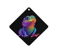 Colorful Bearded Dragon Car Air Freshener Decorative Hanging Aromatherapy Tablets for Car Trucks Rhombus