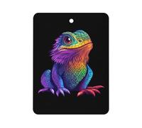 Colorful Bearded Dragon Car Air Freshener Decorative Hanging Aromatherapy Tablets for Car Trucks Square