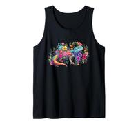 Colorful Bearded Dragon Floral Botanical Reptile Tank Top
