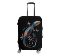 Colorful Bearded Dragon Suitcase Cover Elastic Luggage Protector Fit 19 to 32 Inch Stylish Baggage Covers Travel Accessories