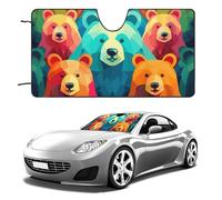 Colorful Bears Car Windshield Sun Shade Keep Car Interior Cool 55"x30" Folding Front Window Sun Shade, Heat Shield for SUV, Truck, Blocks UV